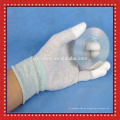 Precio barato antiestático PU guantes recubiertos dedo ESD / guantes de trabajo ESD / fibra de carbono guantes antiestáticos